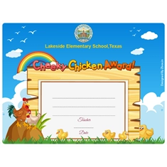 Cheeky Chicken Classroom Award Certificate